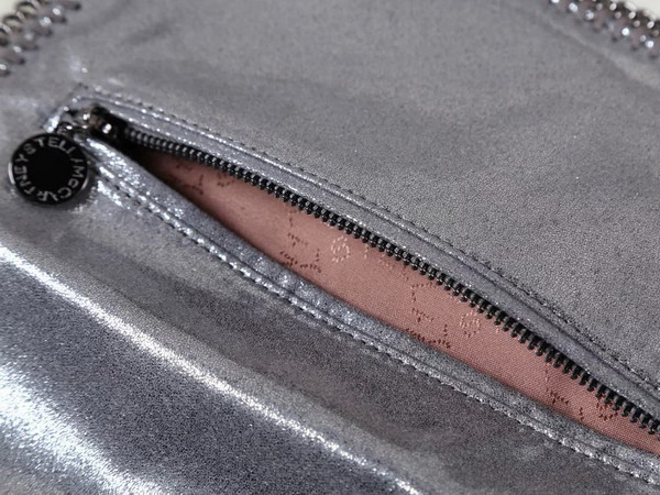 Stella Mccartney Falabella Chamois Fold Over Clutch in Silver for Sale