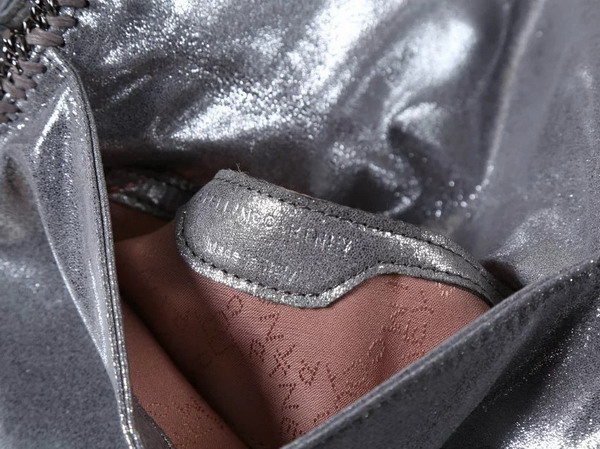 Stella Mccartney Falabella Chamois Fold Over Clutch in Silver for Sale