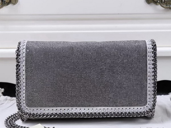 Stella Mccartney Falabella Cristal Stones Cross Body Bag in Light Grey for Sale