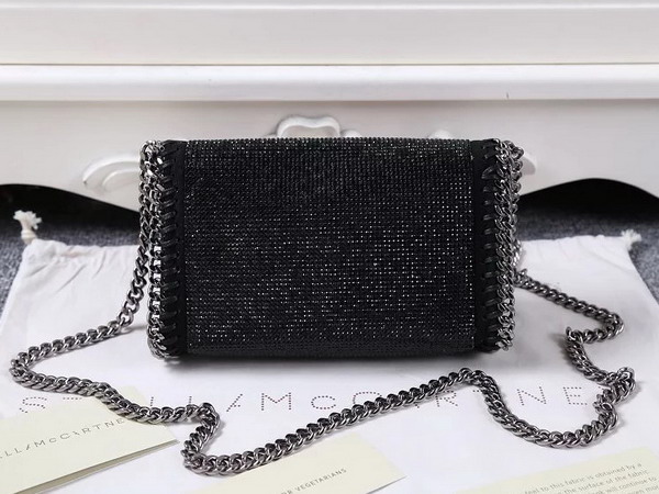 Stella Mccartney Falabella Crystal Stones Shaggy Deer Tiny Bag in Black for Sale