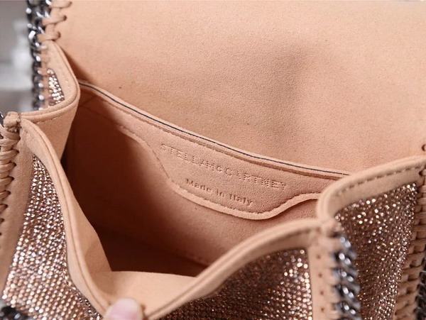 Stella Mccartney Falabella Crystal Stones Shaggy Deer Tiny Bag in Powder for Sale
