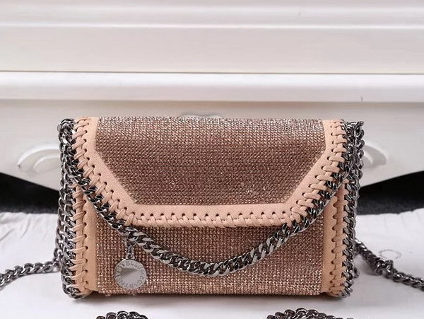 Stella Mccartney Falabella Crystal Stones Shaggy Deer Tiny Bag in Powder for Sale