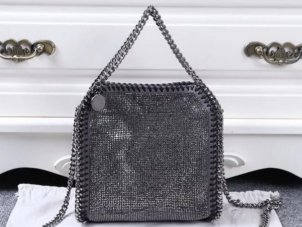 Stella Mccartney Falabella Crystal Stones Tiny Tote Ruthenium for Sale