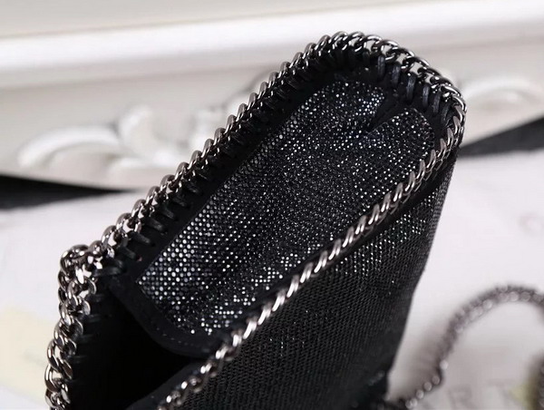 Stella Mccartney Falabella Crystal Stones Tiny Tote in Black for Sale