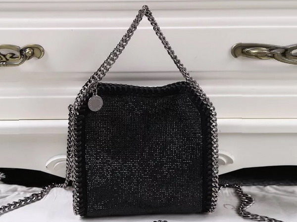 Stella Mccartney Falabella Crystal Stones Tiny Tote in Black for Sale