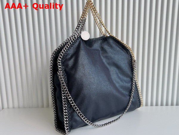 Stella Mccartney Falabella Fold Over Tote in Black Silver and Gold Chain Replica