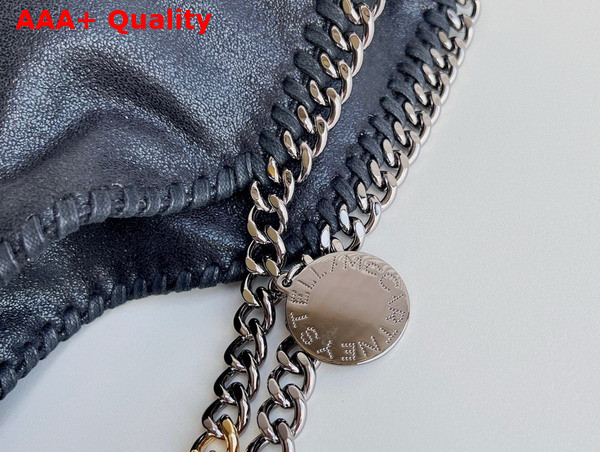 Stella Mccartney Falabella Fold Over Tote in Black Silver and Gold Chain Replica