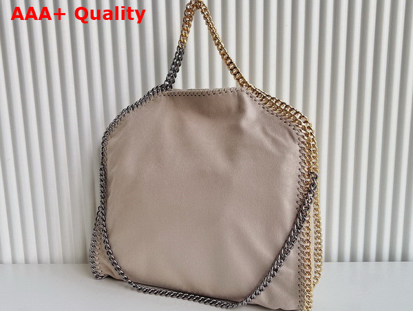 Stella Mccartney Falabella Fold Over Tote in Butter Cream Silver and Gold Chain Replica