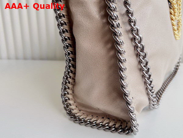Stella Mccartney Falabella Fold Over Tote in Butter Cream Silver and Gold Chain Replica