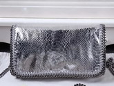 Stella Mccartney Falabella Metallic Alter Snake Cross Body Bag in Silver for Sale