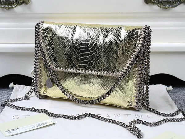 Stella Mccartney Falabella Metallic Alter Snake Mini Bag in Gold for Sale