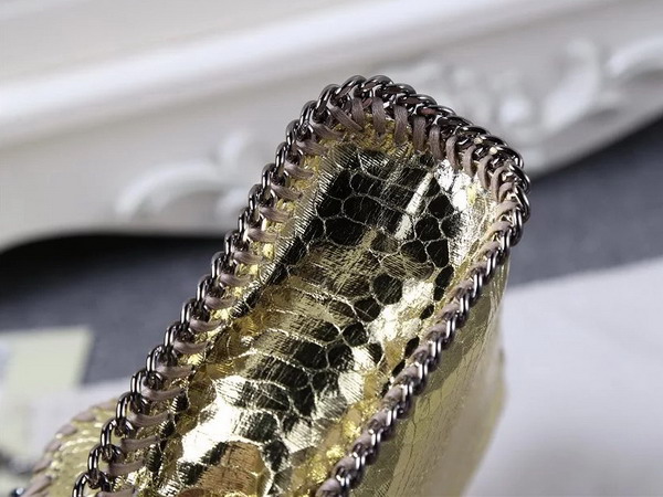 Stella Mccartney Falabella Metallic Alter Snake Mini Bag in Gold for Sale