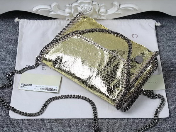 Stella Mccartney Falabella Metallic Alter Snake Mini Bag in Gold for Sale