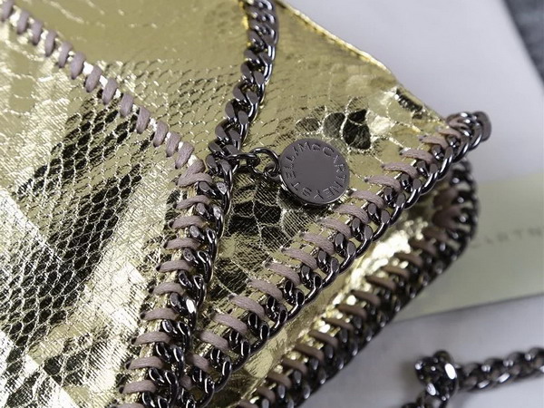 Stella Mccartney Falabella Metallic Alter Snake Mini Bag in Gold for Sale