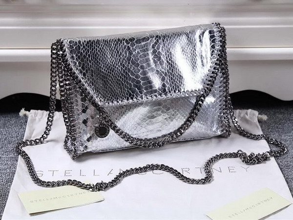 Stella Mccartney Falabella Metallic Alter Snake Mini Bag in Silver for Sale