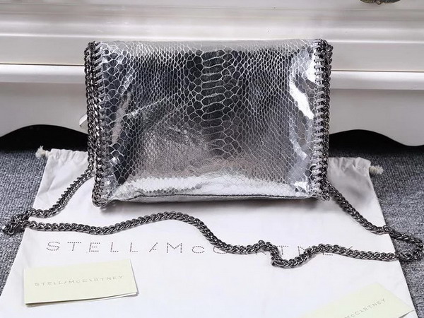 Stella Mccartney Falabella Metallic Alter Snake Mini Bag in Silver for Sale