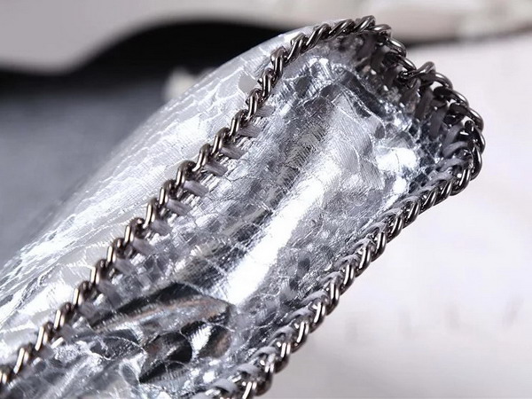 Stella Mccartney Falabella Metallic Alter Snake Mini Bag in Silver for Sale