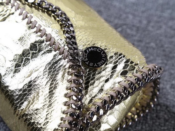 Stella Mccartney Falabella Metallic Alter Snake Tiny Bag in Gold for Sale