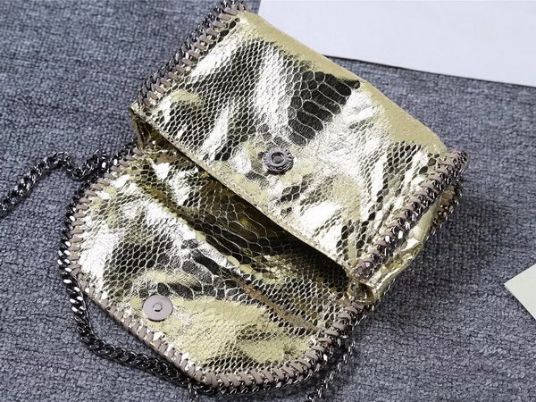 Stella Mccartney Falabella Metallic Alter Snake Tiny Bag in Gold for Sale