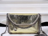 Stella Mccartney Falabella Metallic Alter Snake Tiny Bag in Gold for Sale