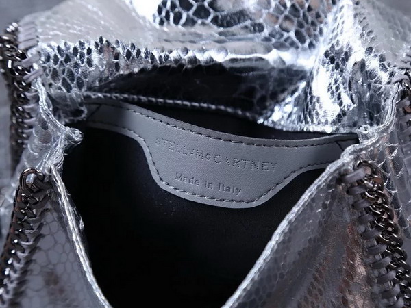 Stella Mccartney Falabella Metallic Alter Snake Tiny Bag in Silver for Sale