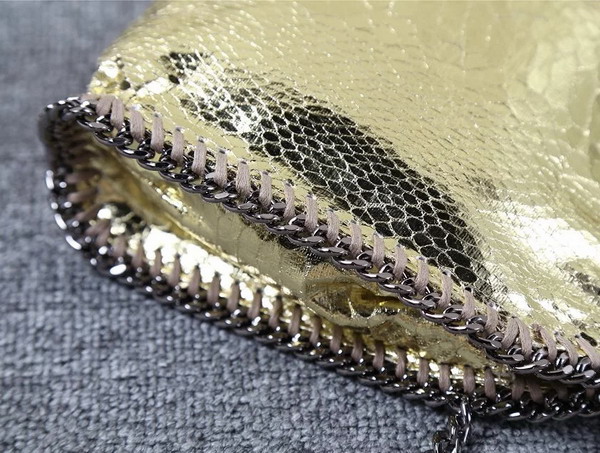 Stella Mccartney Falabella Metallic Alter Snake Tiny Tote in Gold for Sale