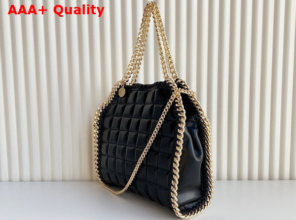 Stella Mccartney Falabella Square Quilted Wallet Crossbody Bag in Black Leather Replica