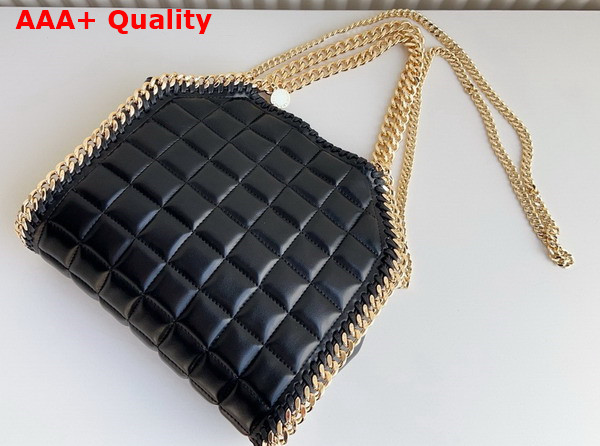 Stella Mccartney Falabella Square Quilted Wallet Crossbody Bag in Black Leather Replica