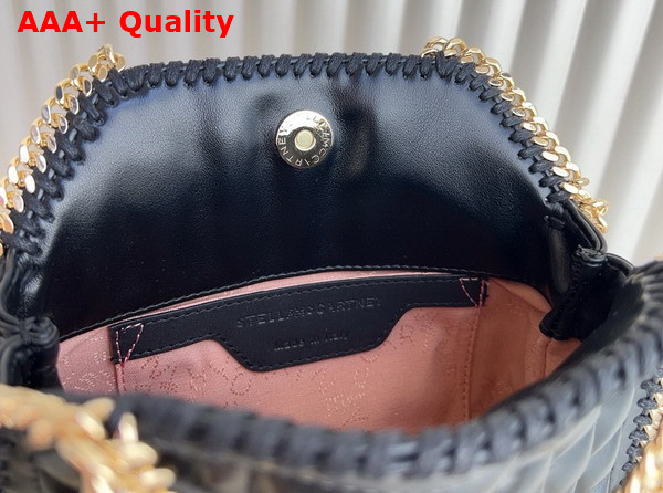 Stella Mccartney Falabella Square Quilted Wallet Crossbody Bag in Black Leather Replica