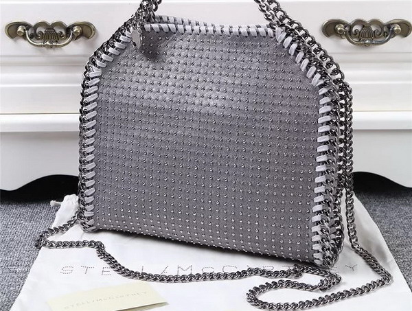 Stella Mccartney Falabella Studded Mini Tote in Light Grey for Sale