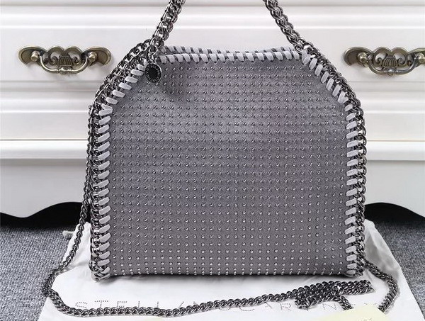 Stella Mccartney Falabella Studded Mini Tote in Light Grey for Sale