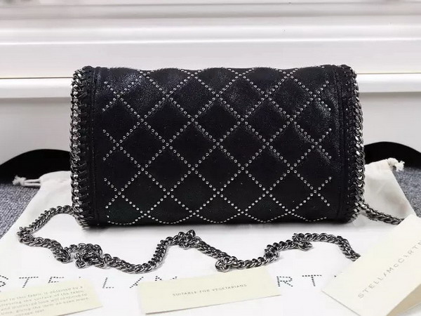 Stella Mccartney Falabella Studded Quilted Shaggy Deer Cross Body Bag in Black for Sale