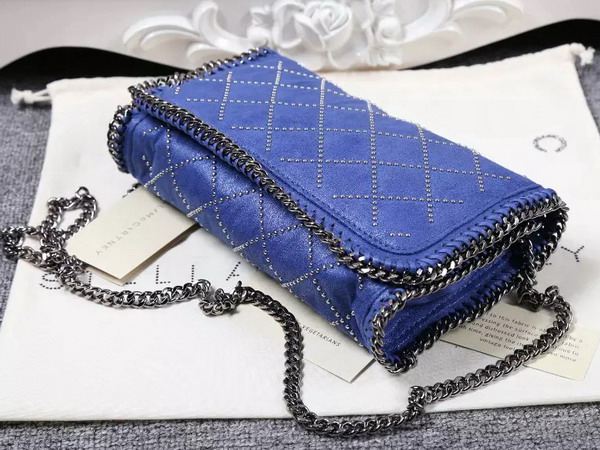 Stella Mccartney Falabella Studded Quilted Shaggy Deer Cross Body Bag in Blue for Sale