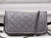 Stella Mccartney Falabella Studded Quilted Shaggy Deer Cross Body Bag in Light Grey for Sale