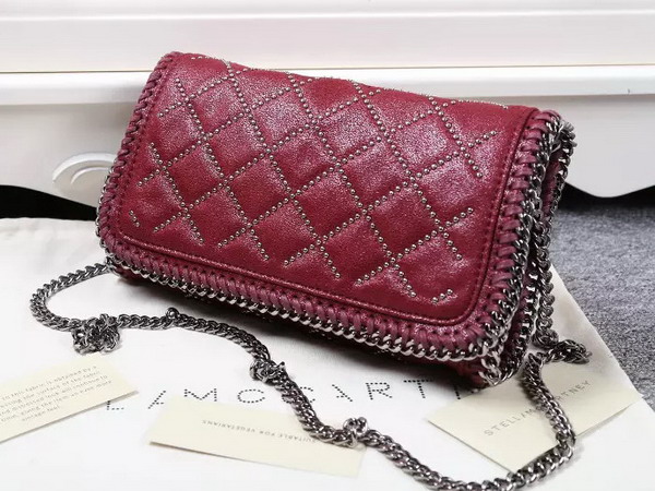 Stella Mccartney Falabella Studded Quilted Shaggy Deer Cross Body Bag in Plum for Sale
