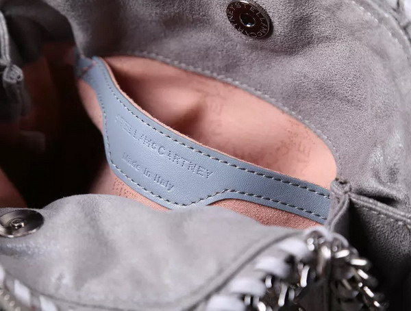 Stella Mccartney Falabella Studded Quilted Shaggy Deer Mini Tote Light Grey for Sale