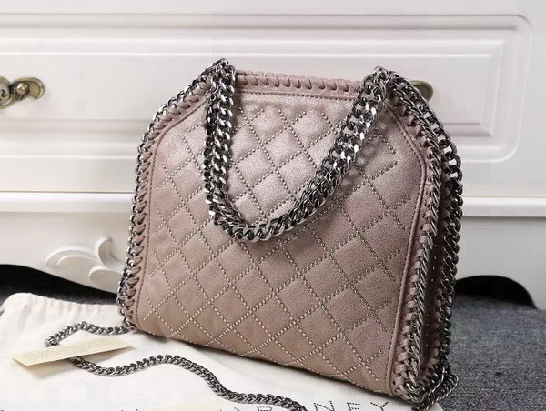 Stella Mccartney Falabella Studded Quilted Shaggy Deer Mini Tote in Camel for Sale
