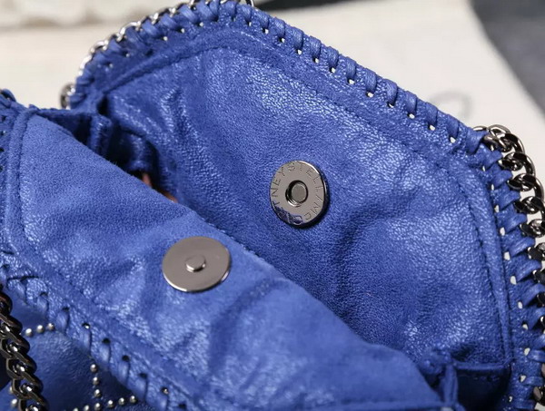 Stella Mccartney Falabella Studded Quilted Shaggy Deer Tiny Tote in Blue for Sale