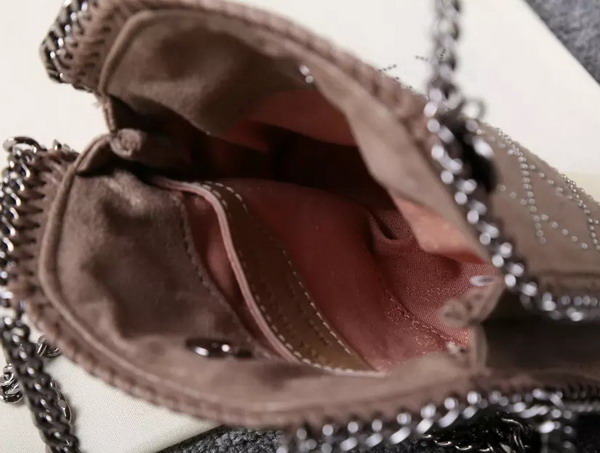 Stella Mccartney Falabella Studded Quilted Shaggy Deer Tiny Tote in Camel for Sale