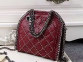 Stella Mccartney Falabella Studded Quilted Shaggy Deer Tiny Tote in Plum for Sale