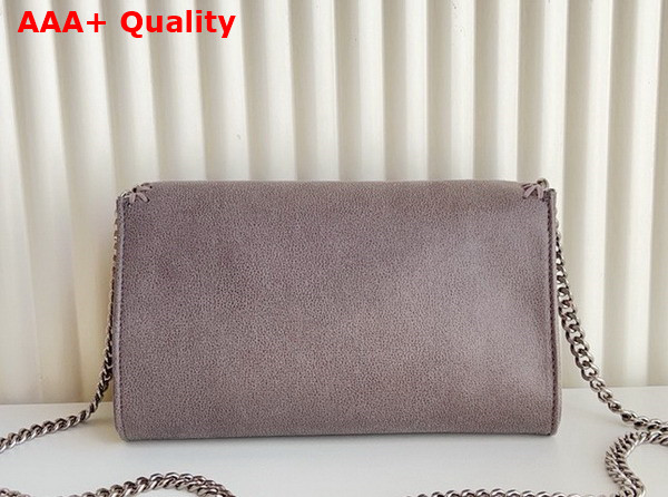 Stella Mccartney Falabella Wallet Crossbody Bag in Ice Grey Matte Vegan Shaggy Deer Fabric Replica