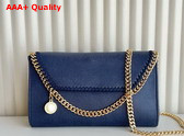 Stella Mccartney Falabella Wallet Crossbody Bag in Indigo Moon Matte Vegan Shaggy Deer Fabric Replica