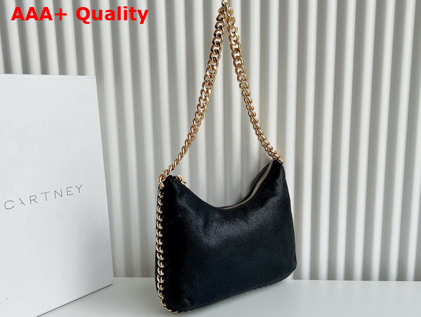 Stella Mccartney Falabella Zipped Mini Shoulder Bag in Black with Gold Chain Replica