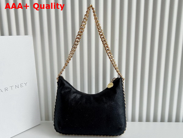 Stella Mccartney Falabella Zipped Mini Shoulder Bag in Black with Gold Chain Replica