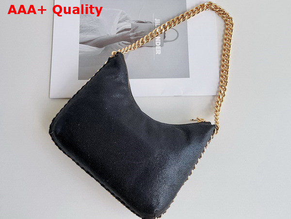 Stella Mccartney Falabella Zipped Mini Shoulder Bag in Black with Gold Chain Replica