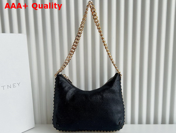 Stella Mccartney Falabella Zipped Mini Shoulder Bag in Black with Gold Chain Replica
