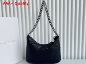 Stella Mccartney Falabella Zipped Mini Shoulder Bag in Black with Silver Chain Replica
