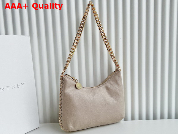 Stella Mccartney Falabella Zipped Mini Shoulder Bag in Butter Cream with Gold Chain Replica