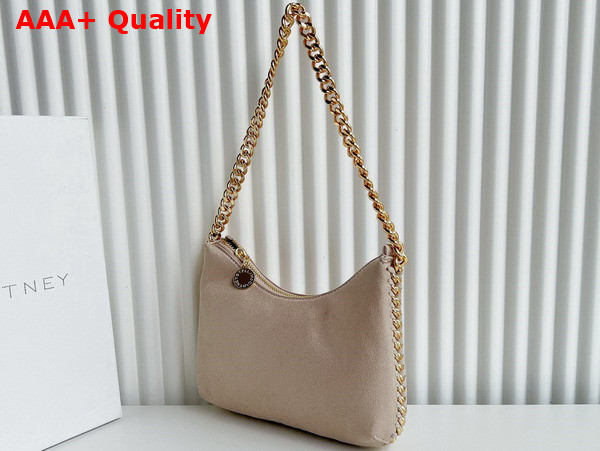 Stella Mccartney Falabella Zipped Mini Shoulder Bag in Butter Cream with Gold Chain Replica