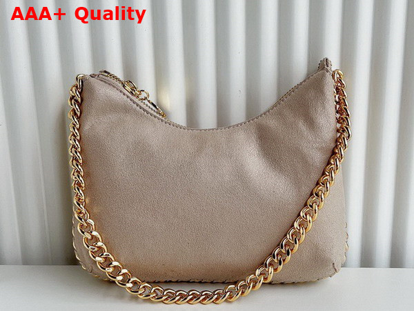 Stella Mccartney Falabella Zipped Mini Shoulder Bag in Butter Cream with Gold Chain Replica
